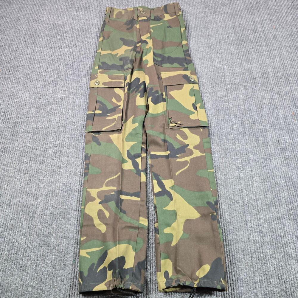 Army Pants Mens 28x32 Green Camo Cargo Adjustable Waist Canvas USA 25x31